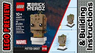 PREVIEW: 40671, LEGO Brickheadz, Potted Groot​ & Building Instructions! LEGO 2024