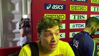 Mondo Duplantis after silver medal at 2019 World Championships