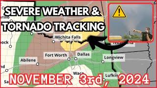  LIVE CHASE - Tornadoes Possible in North Texas! (November 3, 2024) {J-S-A}