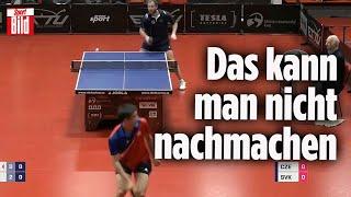 Unfassbarer Tischtennis-Move von Wang geht viral | HALLEluja