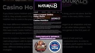 Casino Hold'em® @ NATURAL8. * ASIA Largest Online Poker-Room. CasinoHoldem8.com