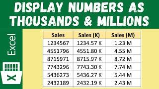 Excel Number Formatting: Thousands & Millions