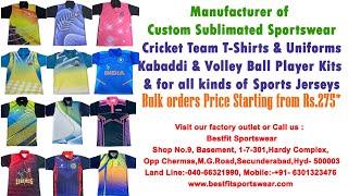 Sublimation Cricket uniforms | Kabaddi Kit| Volley Ball kit| Tracksuits | Jersey Designs | Hyderabad