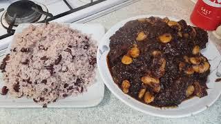 Jamaican Oxtails with Rice & Peas.