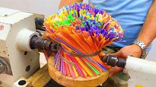 Design Artistic Masterpieces From Multi Colored Straws With Super Special Ideas On Wood Lathe