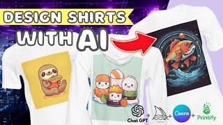 How to Design T-Shirts with AI and Start a Print on Demand Store | EASY Step by Step Tutorial