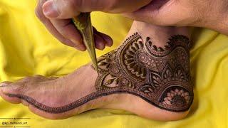 पैर की मेहंदी कैसे लगाते हैं? ll लगाने का नया तरीका।l How to make feet mehndi design l 2024 #feet