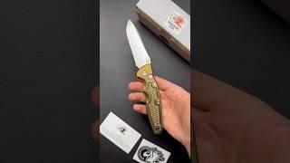 Rick Hinderer Eklipse 3.5 AUTO Spear Point Stonewash Bronze Titanium Glass Breaker Backspacer  S45VN