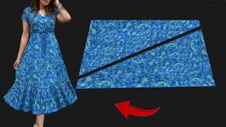 ️New Two Ways to Wear a Summer Stylish Idea ️So Easy So Cute Dresses Cut and Sew Only 20 Minute