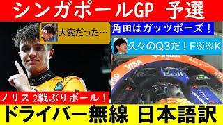 角田、思わずFワード【ドライバー無線日本語訳】F1シンガポールGP 予選 角田裕毅＆全体振り返り【eruzu F1 情報局】 #F1 #formula1 #角田裕毅 #無線 #ノリス #シンガポール