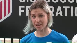 Equal pay advocates rally at U.S. Soccer Headquarters in Chicago