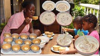 I MADE NIGERIAN MOST POPULAR BREAKFAST MOI MOI + TOM BROWN RECIPE !! COOKING NIGERIA STREET FOOD...