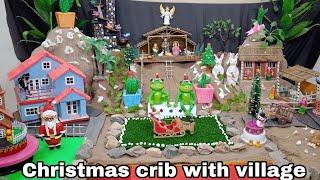 How To make christmas Crib/Diy Nativity Scene/Diy mini Christmas village/Making Christmas village