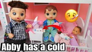 Baby Alive doll Abby cold Morning Routine and packing new doll backpack