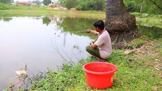 Fishing Video || Hook fishing is very simple and effective || My village fishing || Best hook trap