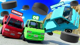 We Must Use Our Cars to ESCAPE a 100 Puck Avalanche in BeamNG Drive Mods!