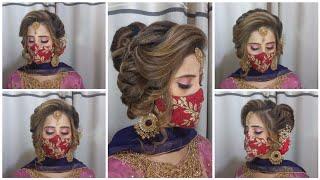 Messy bun hairstyle for wedding | juda hairstyle for short hair | indian wedding hairstyle |