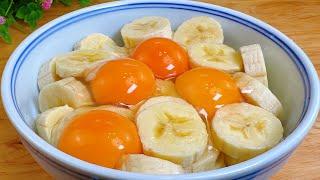 Banana and Egg Recipe: No Frying, Better than Cake! Fluffy, Sweet, and Delicious ! 香蕉雞蛋新吃法，不用烤箱營養美味