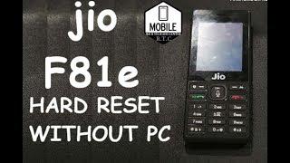 jio f81e hard reset key