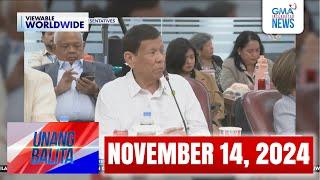 Unang Balita sa Unang Hirit: NOVEMBER 14, 2024 [HD]