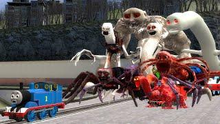 Building a Thomas Train Chased By New Cursed Thomas and Friends Family Monsters Scazy In Garry's Mod