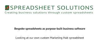 Spreadsheet Solutions - Our Bespoke Spreadsheets