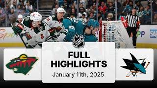 NHL Highlights | Wild vs. Sharks | January 11, 2025