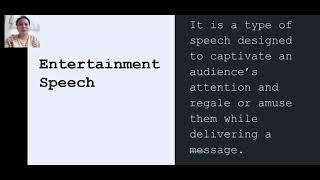 Entertainment Speech | Purposive Communication Reporting