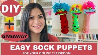 Props for your Online Teaching Classroom! How to Make Sock Puppets/ Quick & Easy DIY Crafts