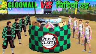 Gloowall Skin Challange And चिड़ियाँ उड़ On Factory Roof | Demon Slayer vs Adam | Garena Free Fire 