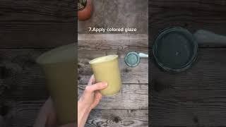 How I raw glaze my pottery and skip bisque firing #shorts