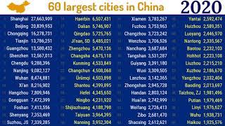 Largest cities as urban agglomerations in Mainland China (1950 - 2035)