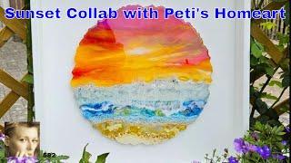 CREATE a STUNNING Seascape Beach Sunset with Epoxy Resin! Collab with @PetisHomeart
