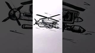 stickman to camera attack helicopter speed drawing #shorts #drawing #skibiditoilet