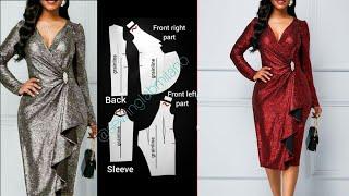 How to make party wear dress | western dress cutting | pattern | Dress pattern @designernushratnaz