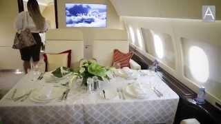 Inside Airbus ACJ319 corporate jet