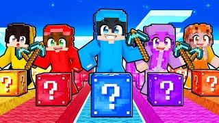 5 OYUNCU vs ŞANS BLOK YARIŞI - Minecraft