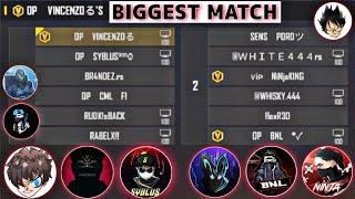 VINCENZO & RUOK FF & SYBLUS & CML FF & RABELX FF vs BNL & WHITE444 & NINJA FF & WHISKY444  CUSTOM