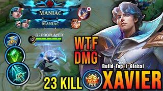 23 Kills + 2x MANIAC!! Best Xavier One Shot Build and Emblem!! - Build Top 1 Global Xavier ~ MLBB