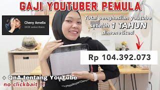 GAJI YOUTUBER SETELAH 1 TAHUN DIMONETISASI || Rincian Penghasilan YouTube Cheny Amelia 