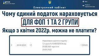 Єдиний податок ФОПи 1 та 2 групи можуть не платити доки воєнний стан. Чому тоді йдуть нарахування?