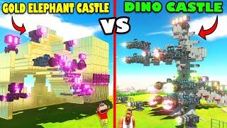 GOLD ELEPHANT CASTLE vs DINO CASTLE THOR SCOURGE, THOR DRAGON, DEMON T-REX & DEMON SPINOSAURUS ARBS