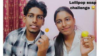 Lollipop soap challenge with brother 