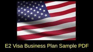 E2 Visa Business Plan Sample