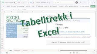 Excel på norsk: Beregne tabelltrekk med Excel fra og med 2025