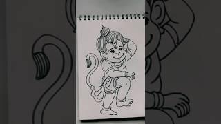 Quick simple and easy drawing of Bajrangbali Hanuman step by step,/ Hanumanji drawing