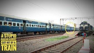 A Stupid Railfan Almost Got Hit By Train While Shooting Other Train // 53041 UP Meets 53046 DN