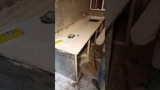 strong kitchentop Italian whiteG7#sorte #subscribe #construction Side work progress kitchenplatform