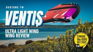 Duotone Ventis 7m Review in Ultra Low Wind. Leichtwind Wingfoil test Naish 60Lt Board 2450 Jet foil