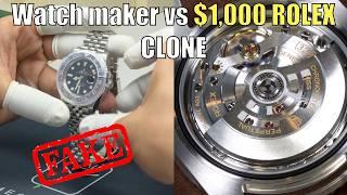 $1,000 Rolex Super-Clone Pepsi under professional Rolex authentication - real vs fake